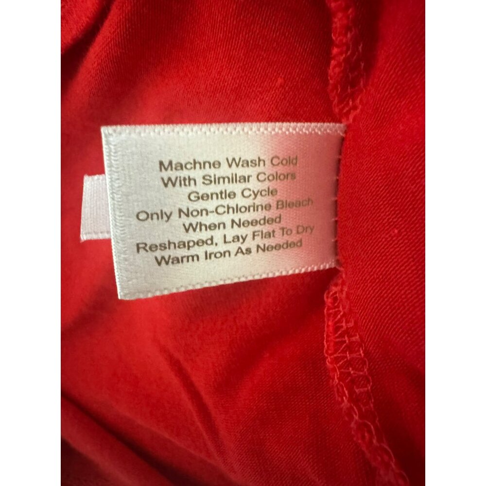 Boston Proper Red Dolman Cold Shoulder Soft Knit Waist Tie Top Size XS V-Neck - Picture 8 of 9